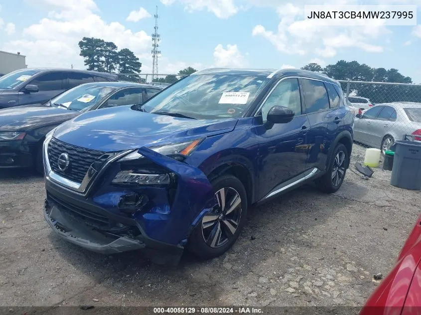 2021 Nissan Rogue Sl VIN: JN8AT3CB4MW237995 Lot: 40055129