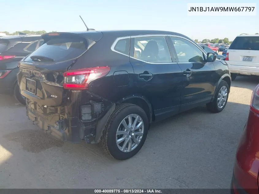 2021 Nissan Rogue Sport S Awd Xtronic Cvt VIN: JN1BJ1AW9MW667797 Lot: 40089775