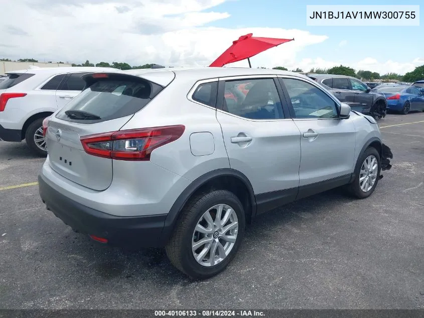 2021 Nissan Rogue Sport S Fwd Xtronic Cvt VIN: JN1BJ1AV1MW300755 Lot: 40106133