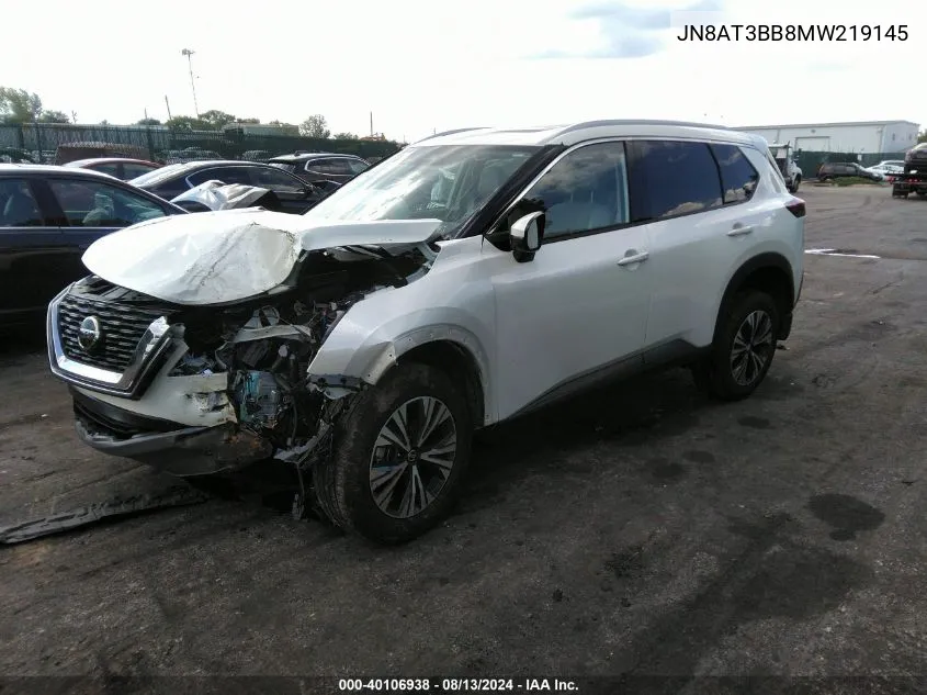 2021 Nissan Rogue Sv Intelligent Awd VIN: JN8AT3BB8MW219145 Lot: 40106938