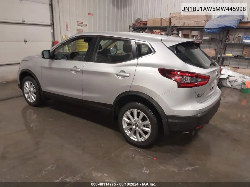 2021 Nissan Rogue Sport S Awd Xtronic Cvt VIN: JN1BJ1AW5MW445998 Lot: 40114775