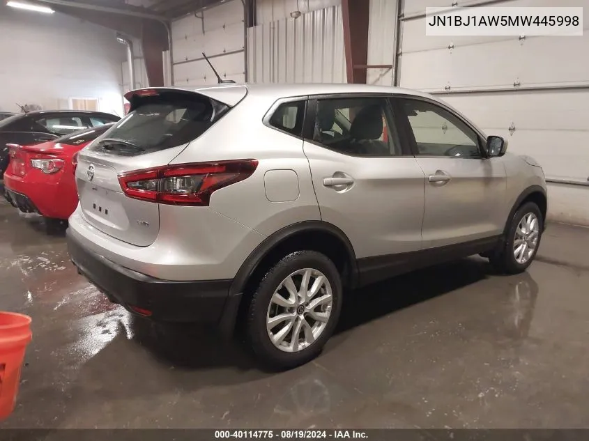 2021 Nissan Rogue Sport S Awd Xtronic Cvt VIN: JN1BJ1AW5MW445998 Lot: 40114775