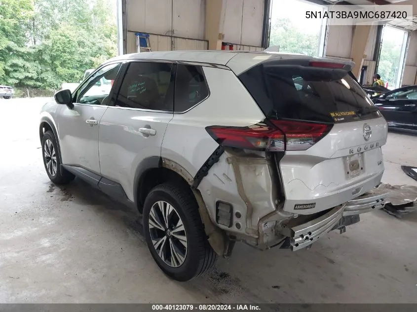 5N1AT3BA9MC687420 2021 Nissan Rogue Sv Fwd