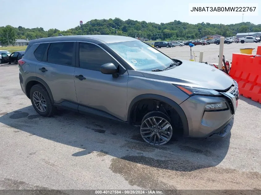 2021 Nissan Rogue S Intelligent Awd VIN: JN8AT3AB0MW222767 Lot: 40127584