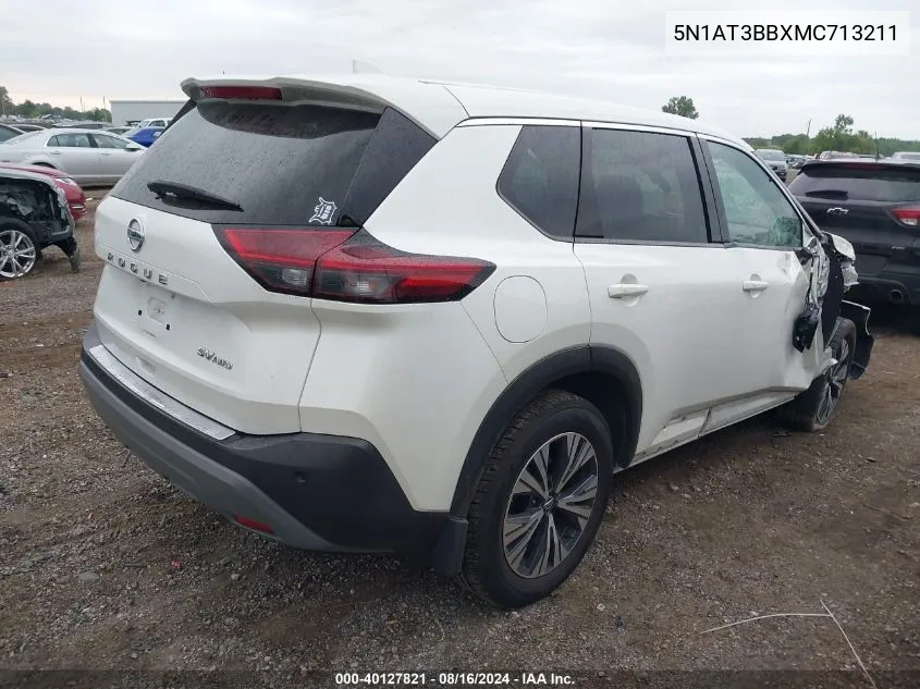 2021 Nissan Rogue Sv Intelligent Awd VIN: 5N1AT3BBXMC713211 Lot: 40127821