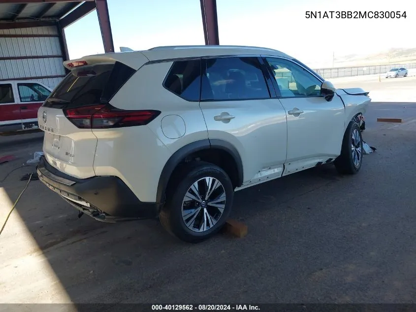 2021 Nissan Rogue Sv VIN: 5N1AT3BB2MC830054 Lot: 40129562