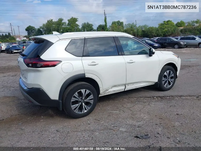 2021 Nissan Rogue Sv VIN: 5N1AT3BB0MC787236 Lot: 40140158