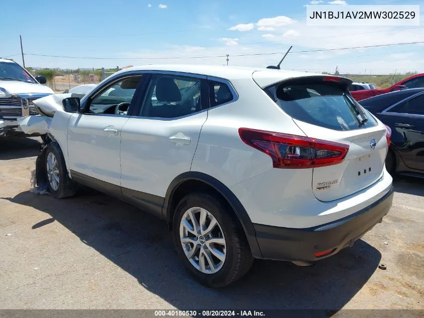 2021 Nissan Rogue Sport S VIN: JN1BJ1AV2MW302529 Lot: 40150530