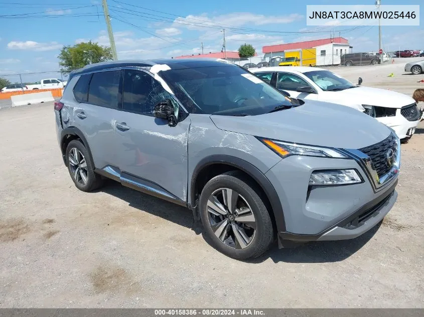 2021 Nissan Rogue Sl Fwd VIN: JN8AT3CA8MW025446 Lot: 40158386