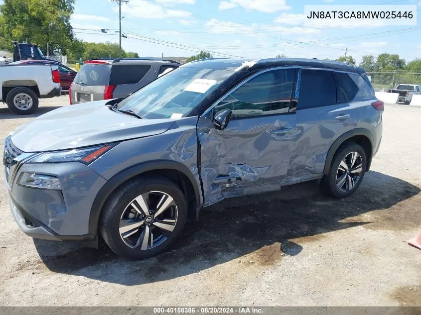 2021 Nissan Rogue Sl Fwd VIN: JN8AT3CA8MW025446 Lot: 40158386