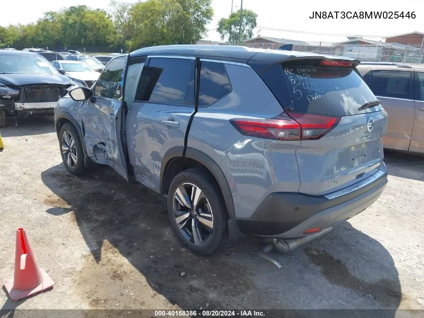 2021 Nissan Rogue Sl Fwd VIN: JN8AT3CA8MW025446 Lot: 40158386