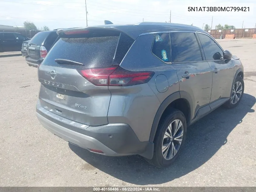 2021 Nissan Rogue Sv Intelligent Awd VIN: 5N1AT3BB0MC799421 Lot: 40158486