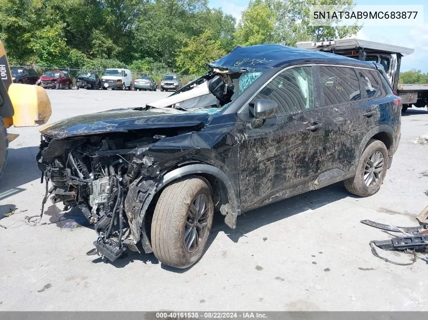 2021 Nissan Rogue S Intelligent Awd VIN: 5N1AT3AB9MC683877 Lot: 40161535