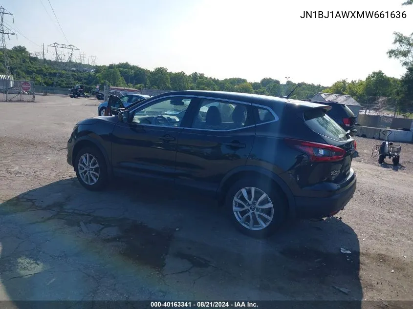 2021 Nissan Rogue Sport S VIN: JN1BJ1AWXMW661636 Lot: 40163341