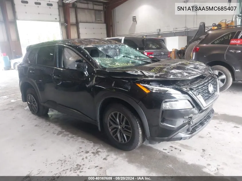 2021 Nissan Rogue S Fwd VIN: 5N1AT3AA5MC685407 Lot: 40167609