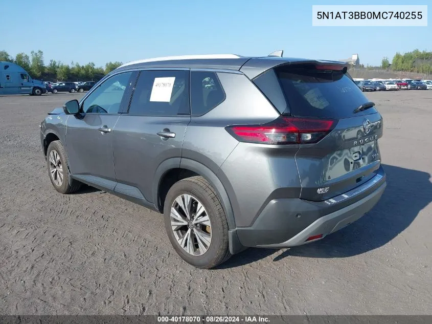 5N1AT3BB0MC740255 2021 Nissan Rogue Sv Intelligent Awd