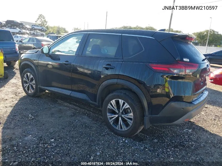 2021 Nissan Rogue Sv Intelligent Awd VIN: JN8AT3BB9MW210597 Lot: 40187634