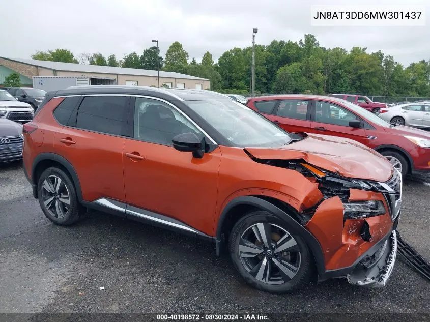 2021 Nissan Rogue Platinum Intelligent Awd VIN: JN8AT3DD6MW301437 Lot: 40198572