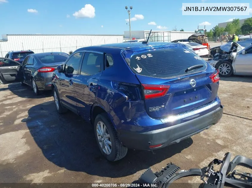 JN1BJ1AV2MW307567 2021 Nissan Rogue Sport S