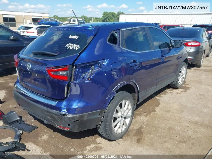 2021 Nissan Rogue Sport S VIN: JN1BJ1AV2MW307567 Lot: 40200705