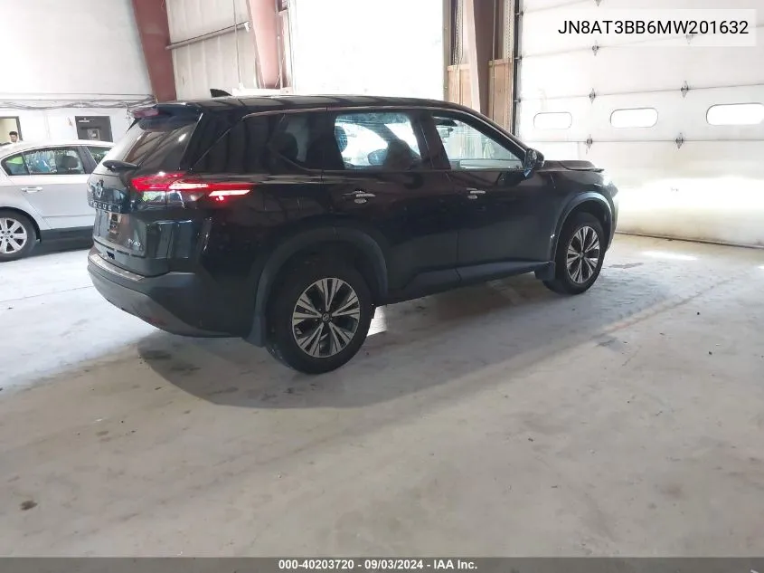 2021 Nissan Rogue Sv Intelligent Awd VIN: JN8AT3BB6MW201632 Lot: 40203720