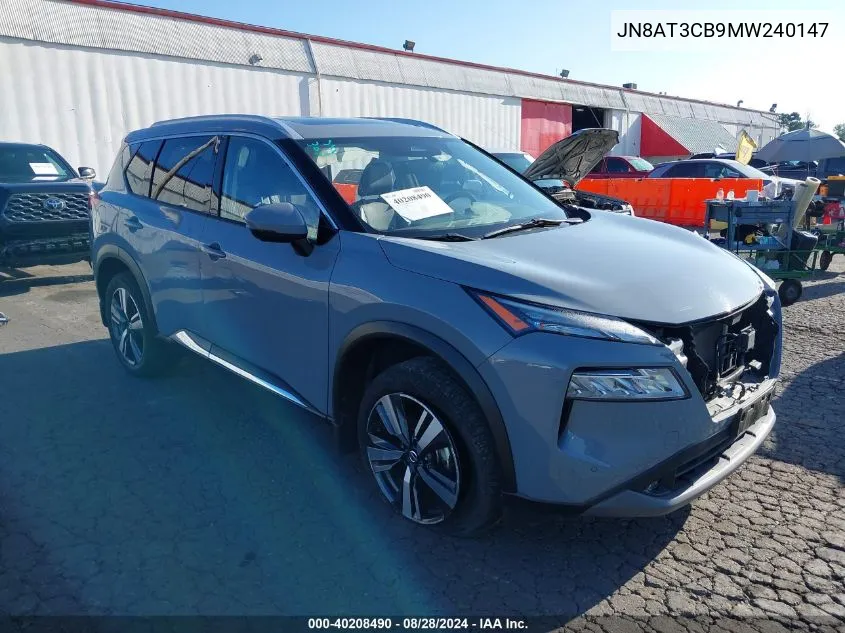 2021 Nissan Rogue Sl Intelligent Awd VIN: JN8AT3CB9MW240147 Lot: 40208490