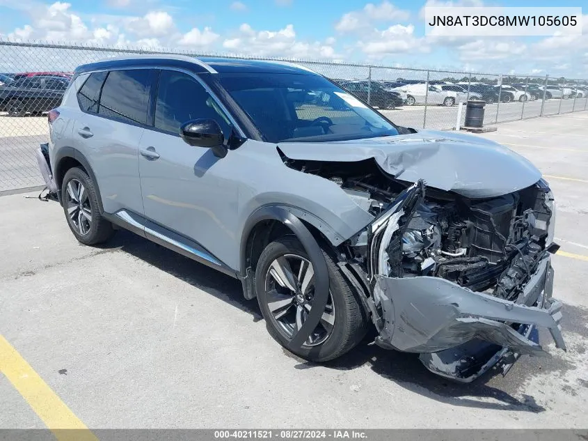 2021 Nissan Rogue Platinum Fwd VIN: JN8AT3DC8MW105605 Lot: 40211521