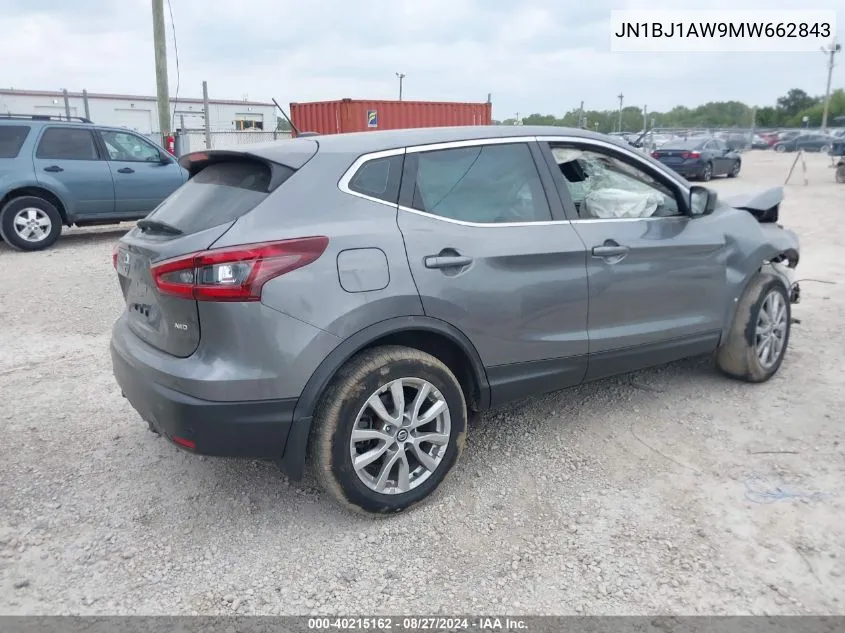 JN1BJ1AW9MW662843 2021 Nissan Rogue Sport S Awd Xtronic Cvt