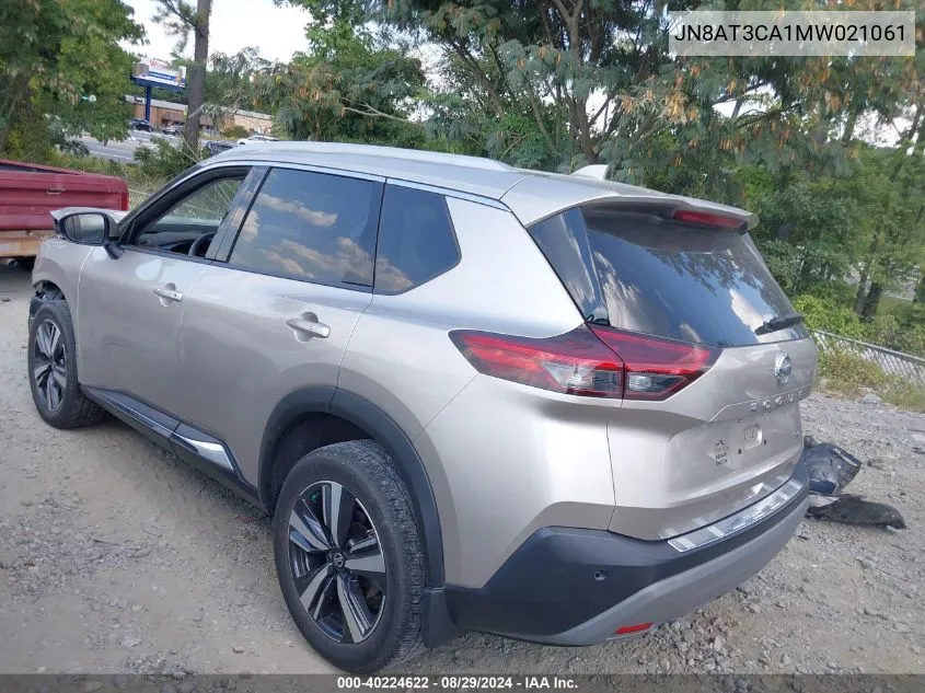 2021 Nissan Rogue Sl Fwd VIN: JN8AT3CA1MW021061 Lot: 40224622