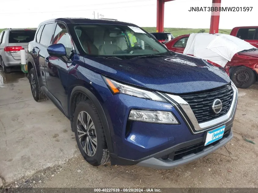 2021 Nissan Rogue Sv Intelligent Awd VIN: JN8AT3BB8MW201597 Lot: 40227539