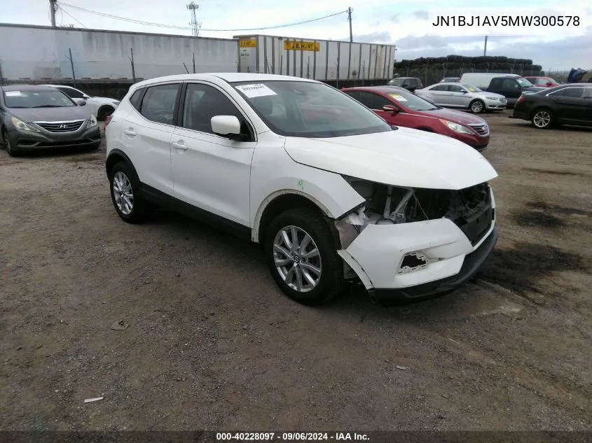 2021 Nissan Rogue Sport S Fwd Xtronic Cvt VIN: JN1BJ1AV5MW300578 Lot: 40228097