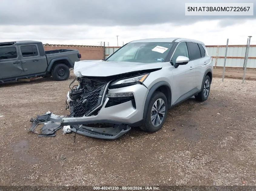 2021 Nissan Rogue Sv Fwd VIN: 5N1AT3BA0MC722667 Lot: 40241230