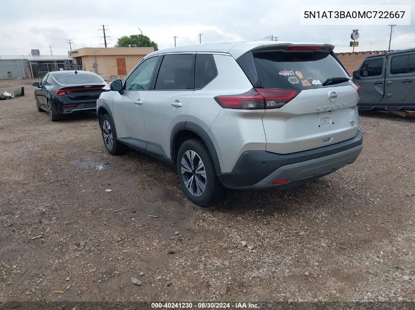 2021 Nissan Rogue Sv Fwd VIN: 5N1AT3BA0MC722667 Lot: 40241230