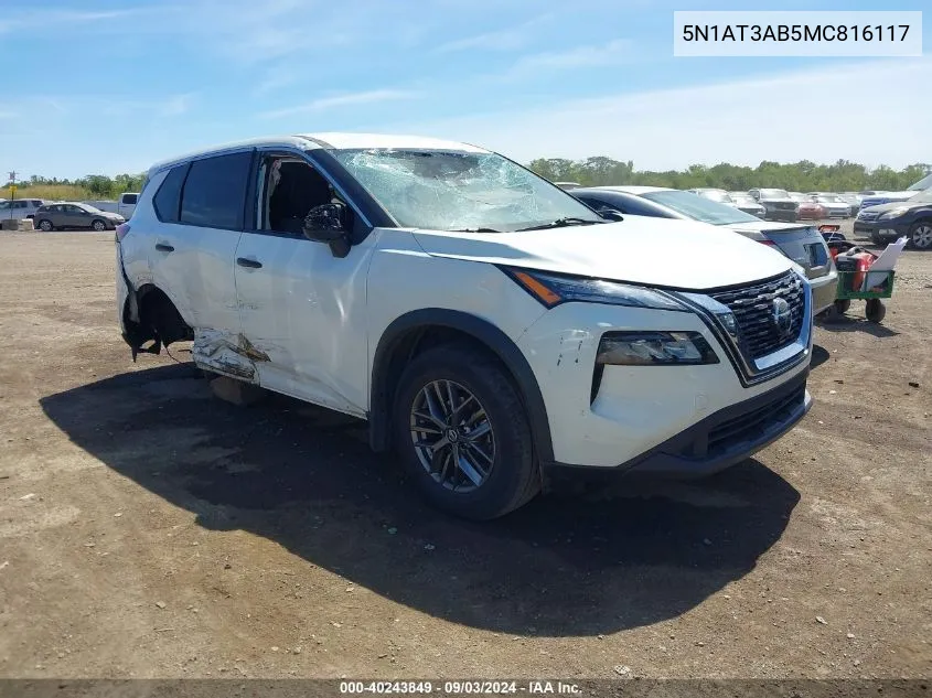 2021 Nissan Rogue S Intelligent Awd VIN: 5N1AT3AB5MC816117 Lot: 40243849