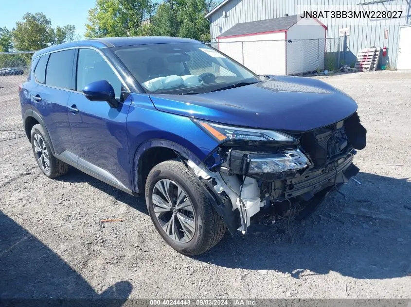 2021 Nissan Rogue Sv Intelligent Awd VIN: JN8AT3BB3MW228027 Lot: 40244443