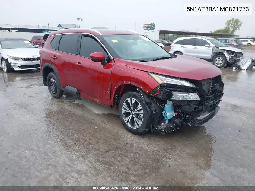 2021 Nissan Rogue Sv Fwd VIN: 5N1AT3BA1MC821773 Lot: 40245626