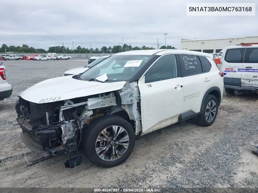 2021 Nissan Rogue Sv Fwd VIN: 5N1AT3BA0MC763168 Lot: 40247997