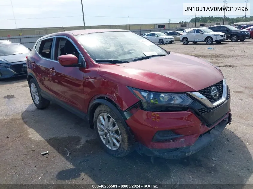 2021 Nissan Rogue Sport S Fwd Xtronic Cvt VIN: JN1BJ1AV0MW317496 Lot: 40255501