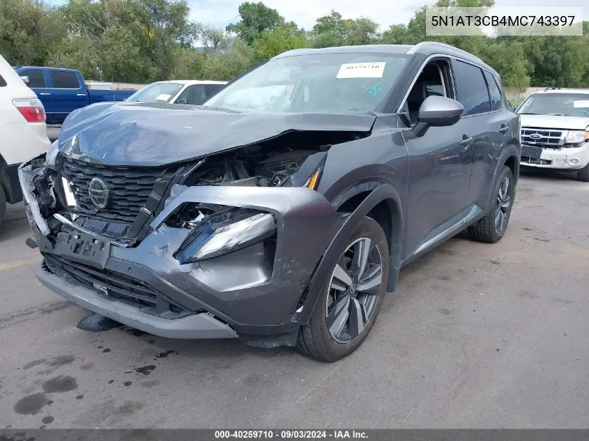 2021 Nissan Rogue Sl Intelligent Awd VIN: 5N1AT3CB4MC743397 Lot: 40259710