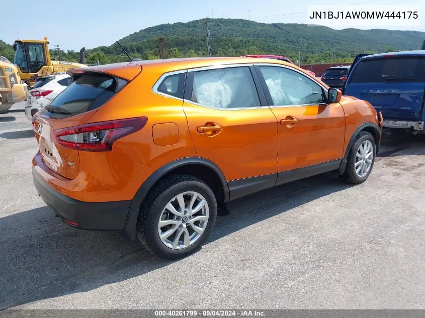 2021 Nissan Rogue Sport S Awd Xtronic Cvt VIN: JN1BJ1AW0MW444175 Lot: 40261799