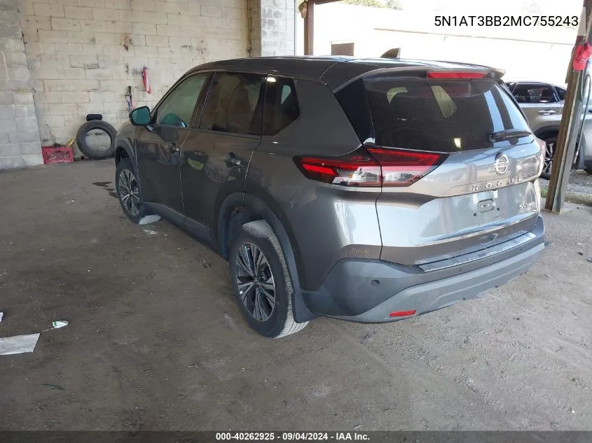 5N1AT3BB2MC755243 2021 Nissan Rogue Sv Intelligent Awd