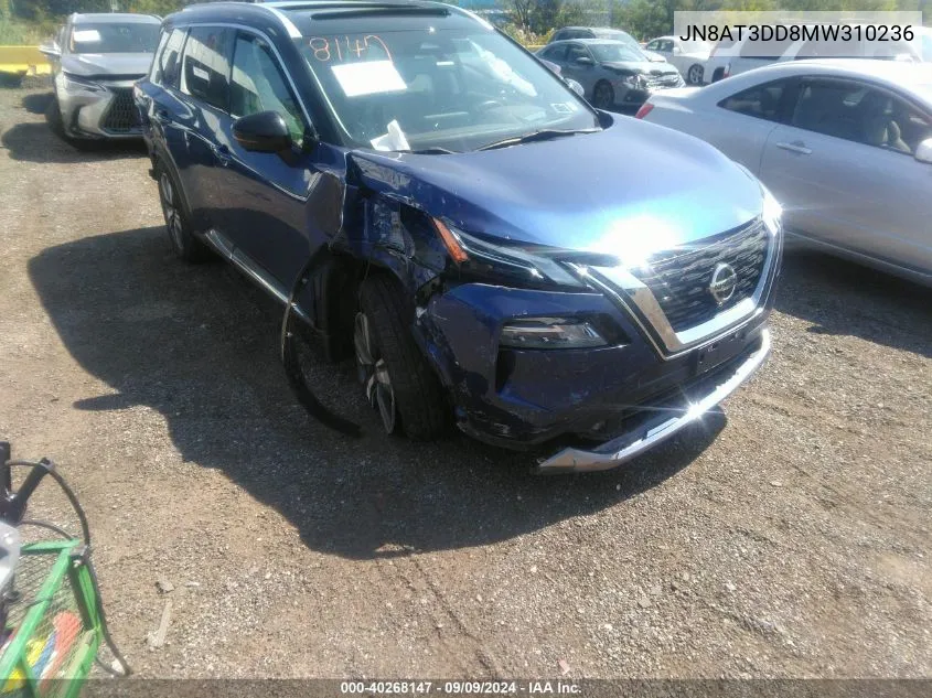 2021 Nissan Rogue Platinum Intelligent Awd VIN: JN8AT3DD8MW310236 Lot: 40268147