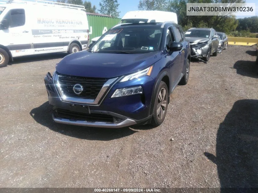 2021 Nissan Rogue Platinum Intelligent Awd VIN: JN8AT3DD8MW310236 Lot: 40268147