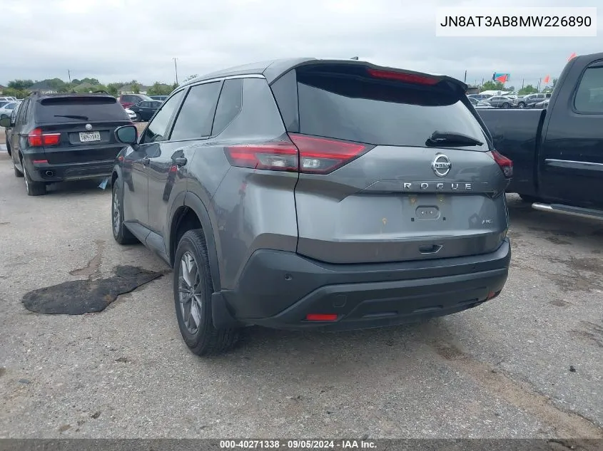 2021 Nissan Rogue S VIN: JN8AT3AB8MW226890 Lot: 40271338