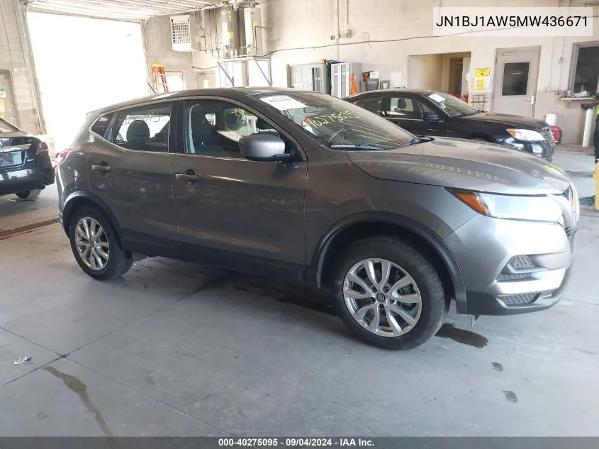 2021 Nissan Rogue Sport S Awd Xtronic Cvt VIN: JN1BJ1AW5MW436671 Lot: 40275095