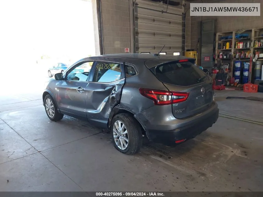 2021 Nissan Rogue Sport S Awd Xtronic Cvt VIN: JN1BJ1AW5MW436671 Lot: 40275095