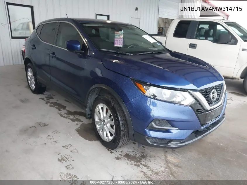 2021 Nissan Rogue Sport S VIN: JN1BJ1AV4MW314715 Lot: 40277238