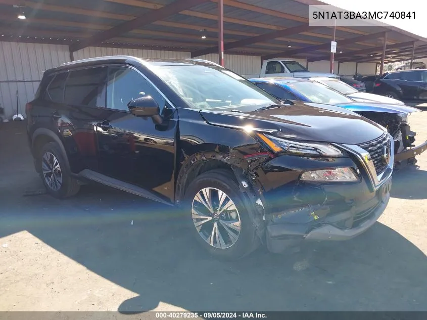 2021 Nissan Rogue Sv Fwd VIN: 5N1AT3BA3MC740841 Lot: 40279235