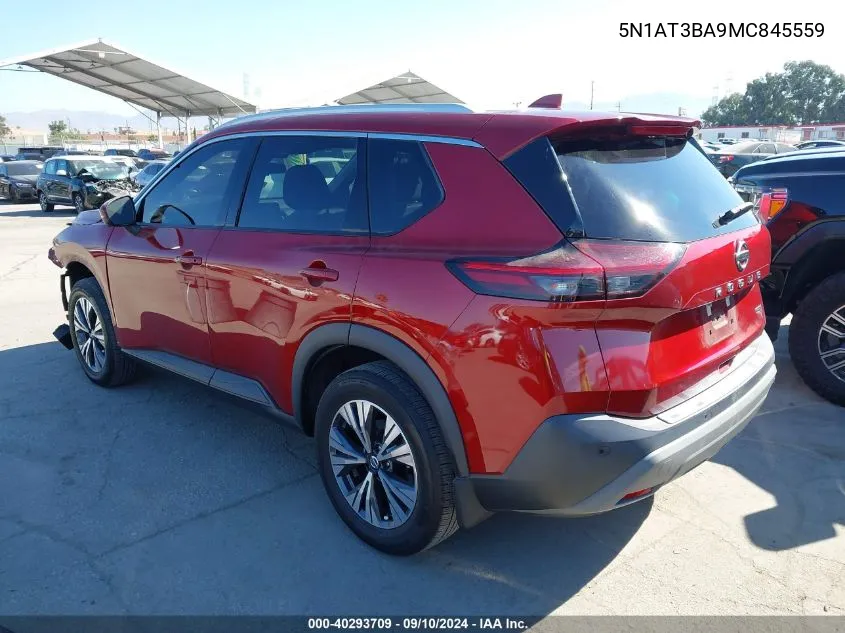 2021 Nissan Rogue Sv VIN: 5N1AT3BA9MC845559 Lot: 40293709