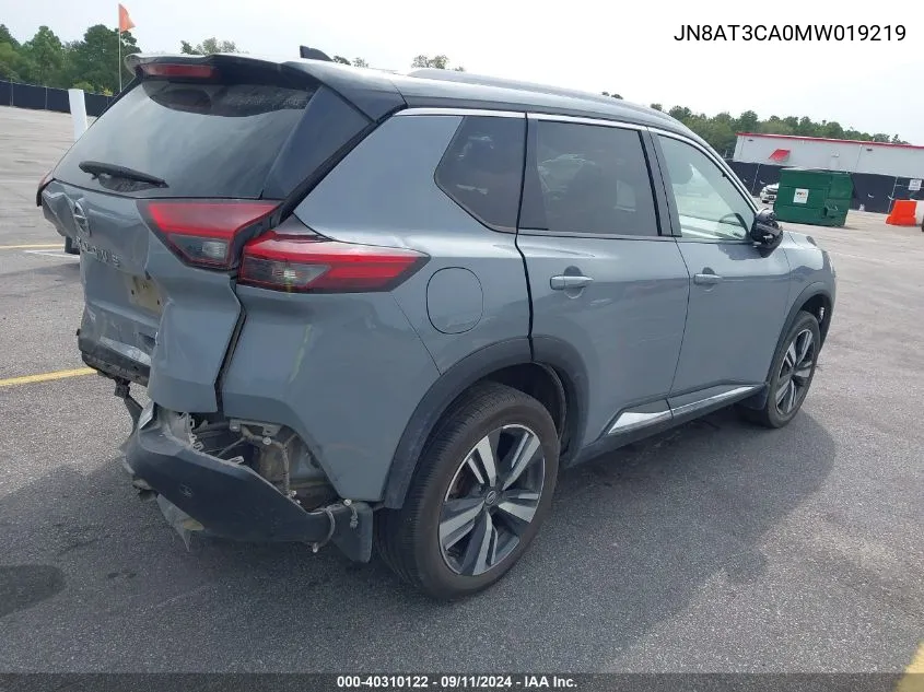 JN8AT3CA0MW019219 2021 Nissan Rogue Sl Fwd